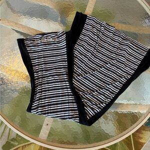 bebe Black and White Striped Maxi Dress